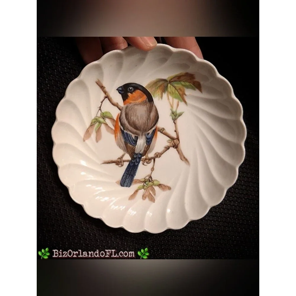VINTAGE Haviland Limoges France Bouvreuil Bird 1967 Collector Dish Saucer Signed